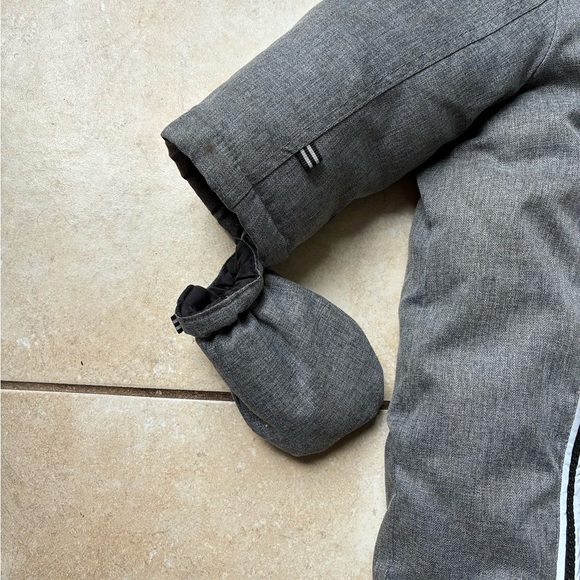 Canadiana Baby Snowsuit 6-12M Gray Buffalo Plaid Lined Faux Fur Hood Mittens - Picture 3 of 12